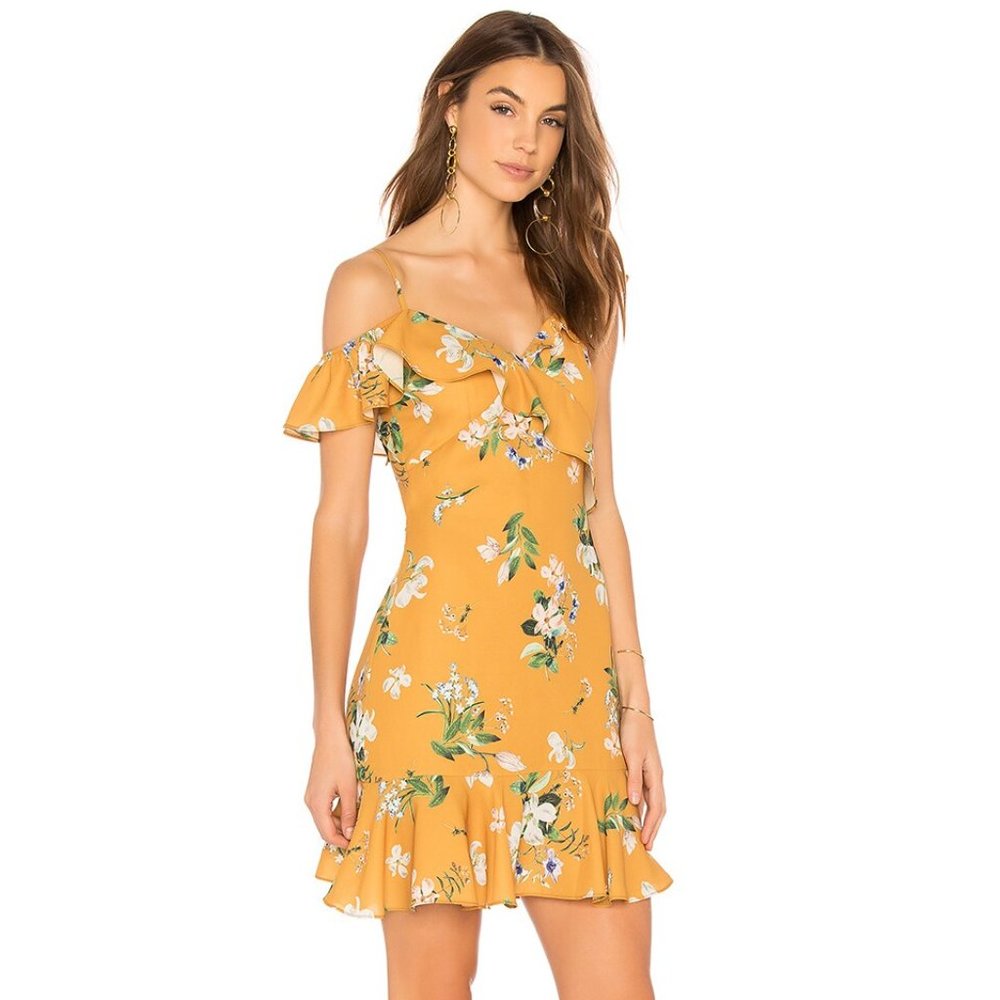 Revolve Harper Dress in Yellow Flora Floral